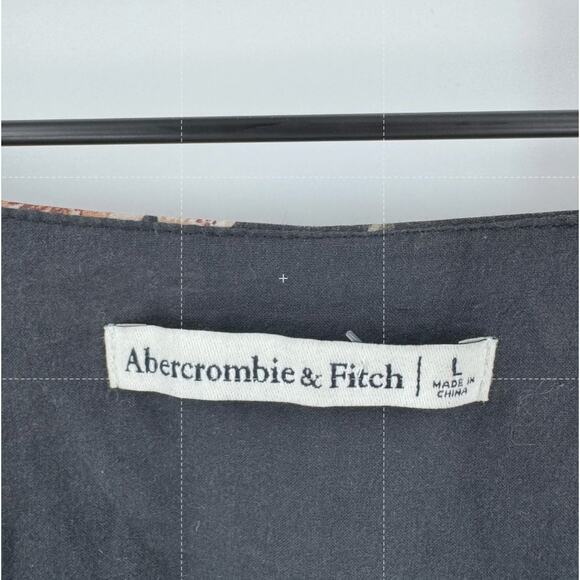 Abercrombie Fitch Dark Floral Square Neck Corset Romantic Long Sleeve Top Large - Picture 3 of 7